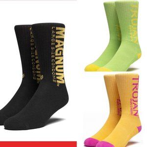 HUF Socks TROJAN Or MAGNUM Black Yellow Lime